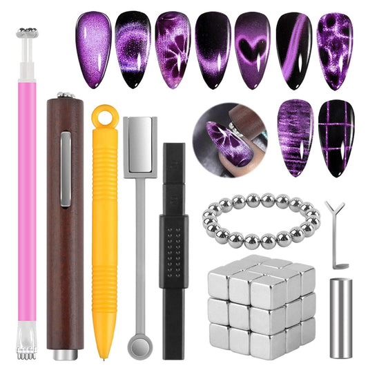 EBANKU 54PCS Cat Eye Gel Magnet Nail Art Tools Kit