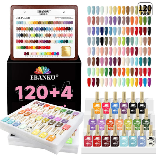 EBANKU 120 Color HEMA-Free Gel Nail Polish Set 15ML Kit