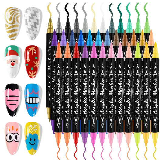 EBANKU 36 Colors Nail Art Pens Set Quick-Dry Nail Markers