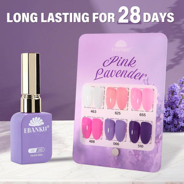 EBANKU 6Pcs Pink Gel Nail Polish Set 15ML Same Color Bottle Kit