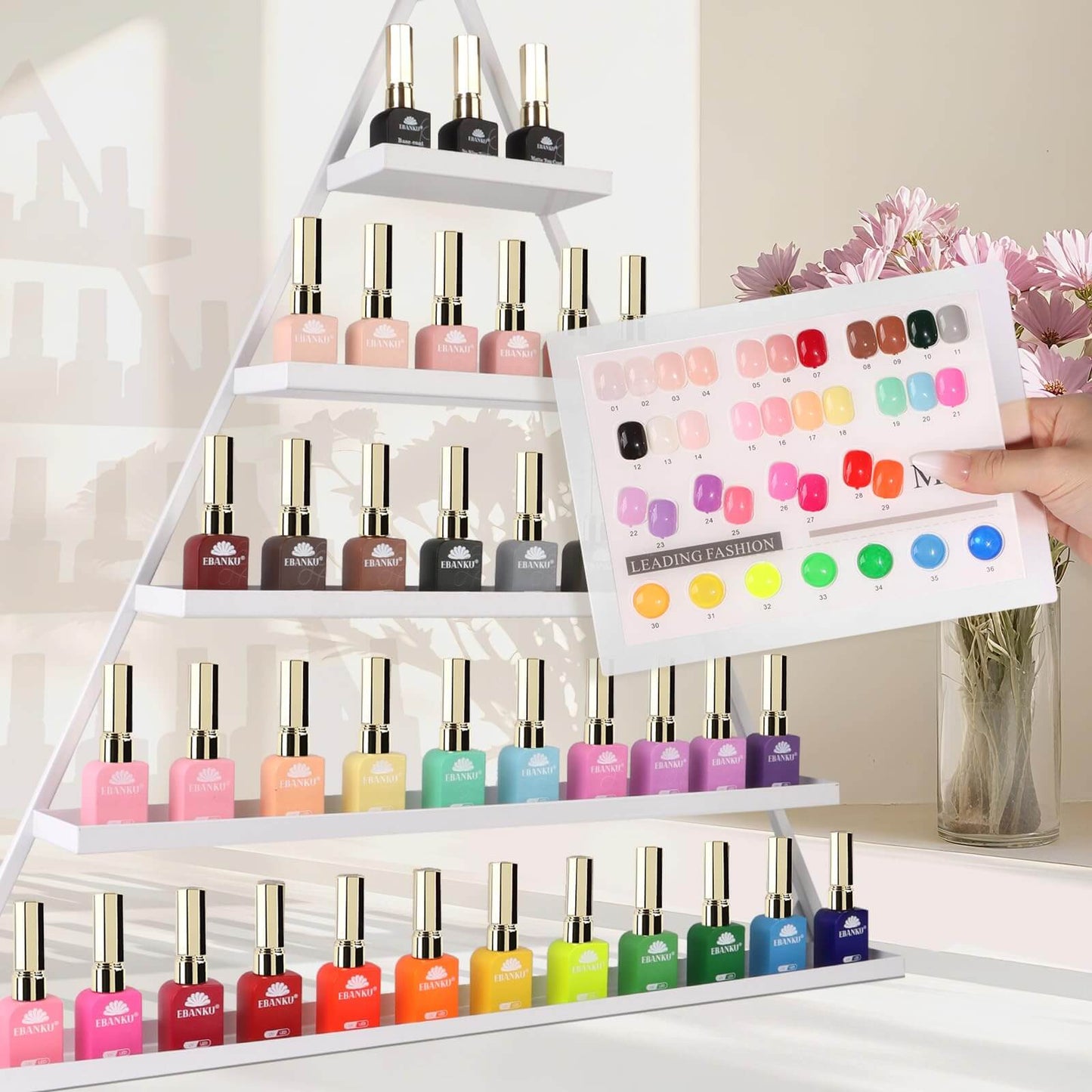 Ebanku 36-Color 0.5oz Same-Color Same-Bottle Soak-Off Gel Polish Set