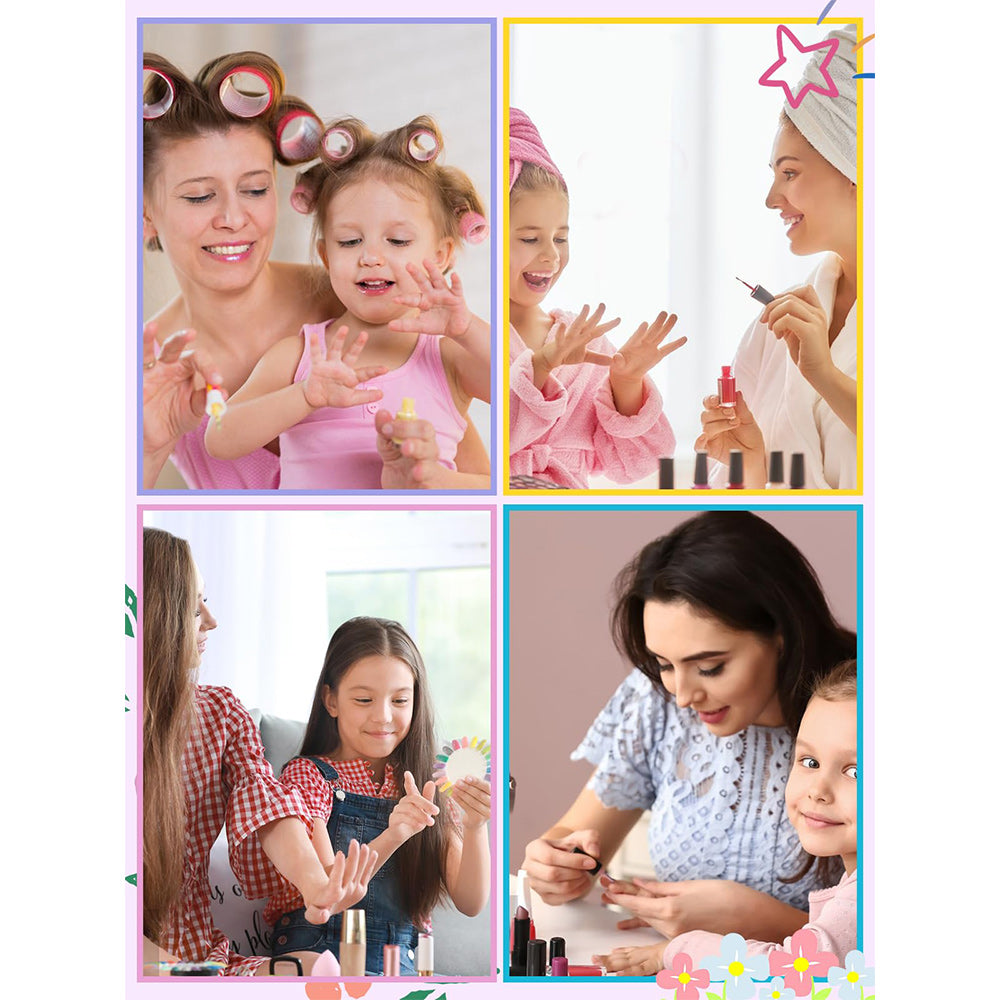 EBANKU Kids Press On Nails 26pcs Pink Flower Set
