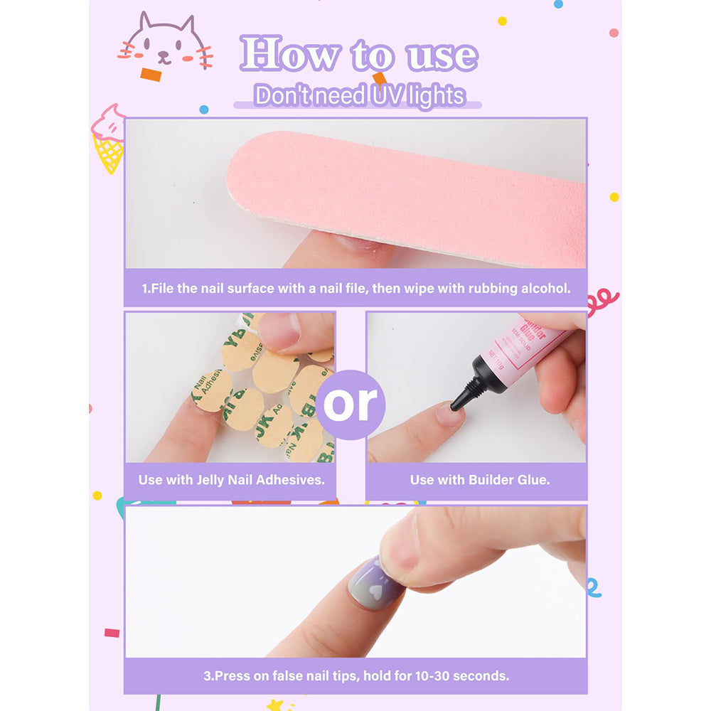 EBANKU Kids Press On Nails 26pcs Colorful Set