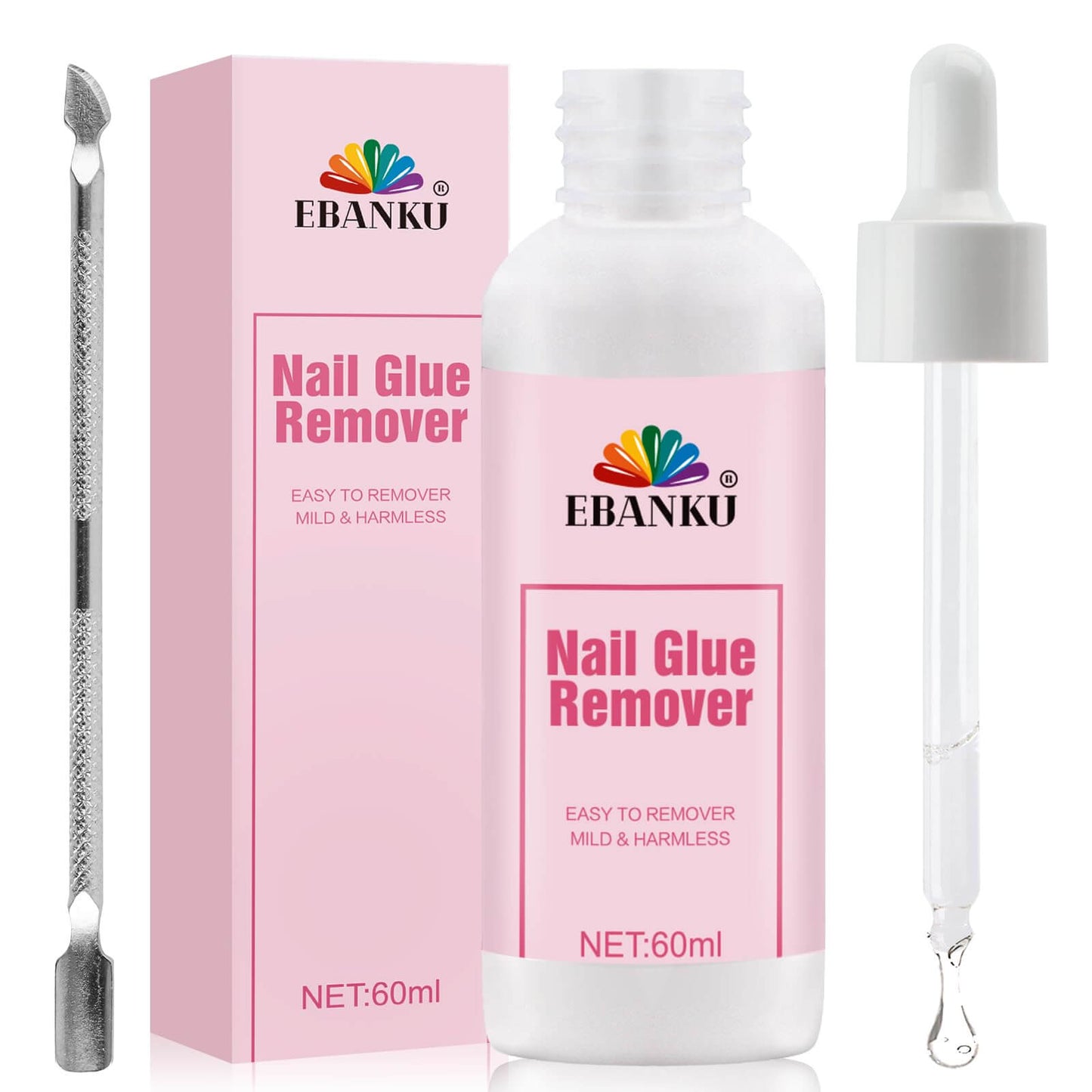 EBANKU 60ML Nail Glue Remover – Quick & Gentle Press-On Removal
