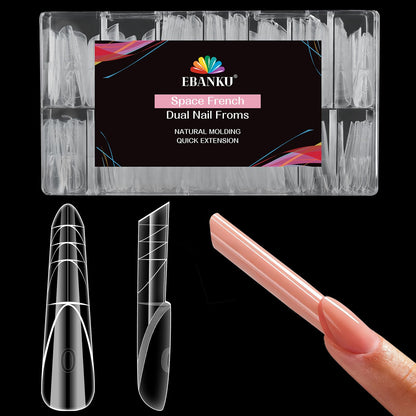 EBANKU 150PCS 3D Reverse French Almond Dual Forms 15 Sizes