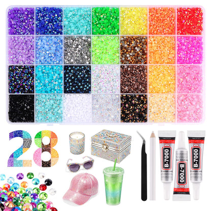 EBANKU 30000PCS Resin Jelly Rhinestones Bedazzling Kit 3MM