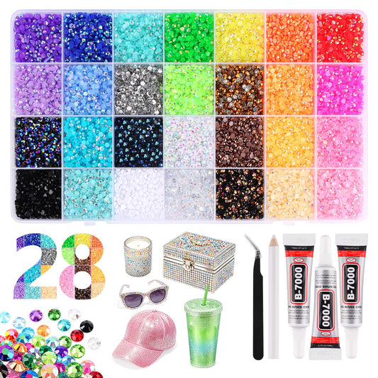 EBANKU 30000PCS Resin Jelly Rhinestones Bedazzling Kit 3MM
