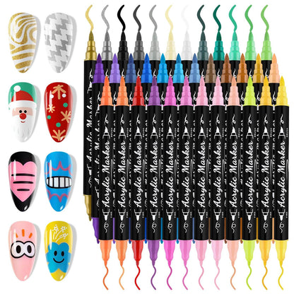 EBANKU 36 Colors Nail Art Pens Set Quick-Dry Nail Markers