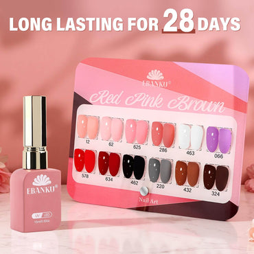 EBANKU 12Pcs Christmas Gel Nail Polish Set 15ML Same Color Bottle