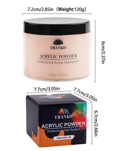 EBANKU 120g Nude Acrylic Powder for Nail Extensions DIY