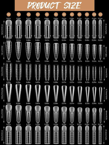 EBANKU 288PCS Poly Gel Dual Nail Forms 6 Styles French Nails