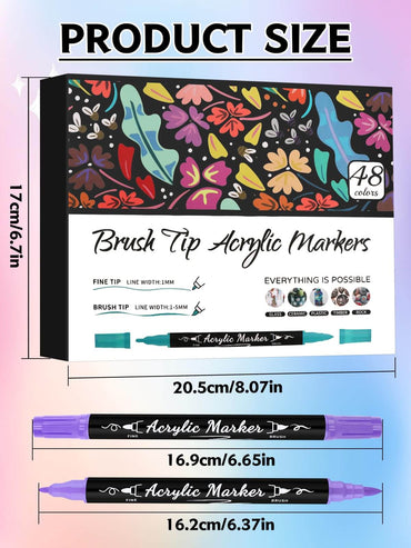 EBANKU 48 Colors Nail Art Pens Set Quick-Dry 3D Nail Markers