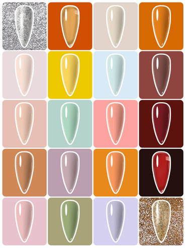 Kalolary 20 Color Nude Gel Nail Polish Palette with Brushes