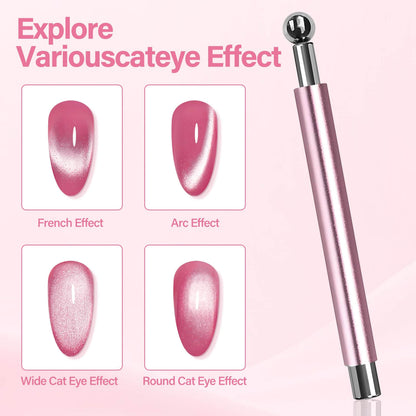 EBANKU 5PCS Cat Eye Nail Magnet Set for DIY Nail Art