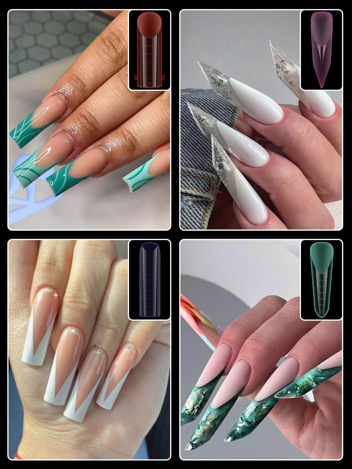 EBANKU 288PCS Dual Nail Forms Kit 12 Styles French Nail Extension