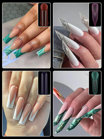 EBANKU 288PCS Dual Nail Forms Kit 12 Styles French Nail Extension