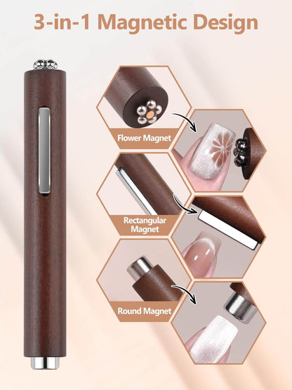 EBANKU 28PCS Cat Eye Nail Magnet Set for Gel Polish DIY