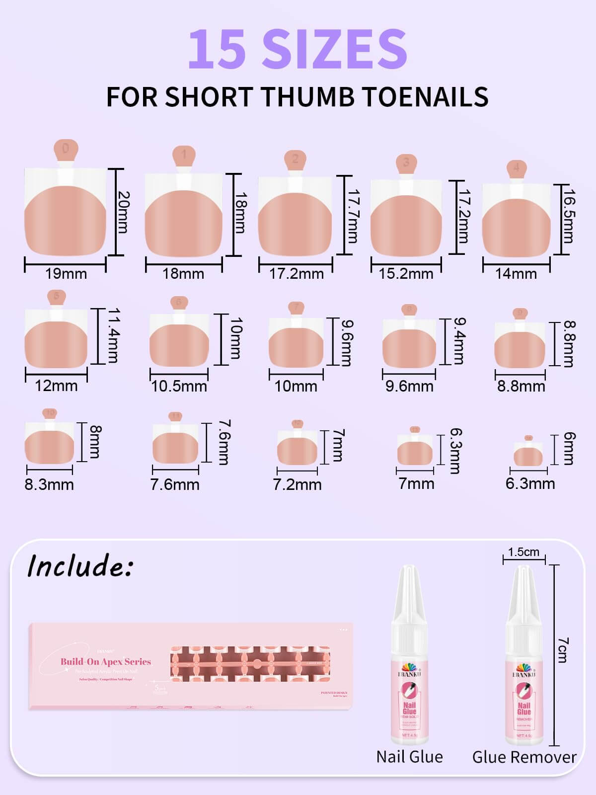 EBANKU French Tip Press On Toenails 150 Pcs Nude Square Tips