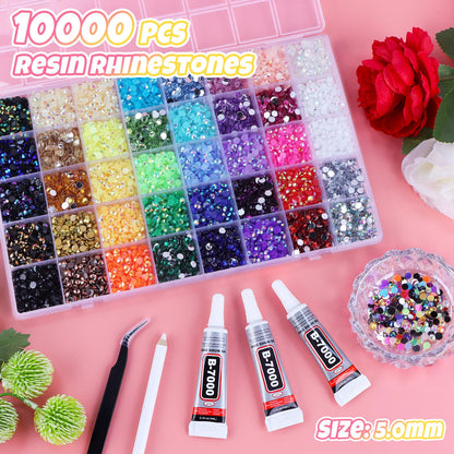 EBANKU 40 Color 5MM Resin Jelly Rhinestones Bedazzling Kit
