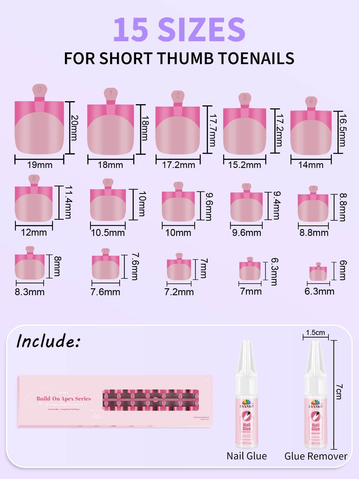 EBANKU 150 Pcs Colorful French Tip Press On Toenails with Glue