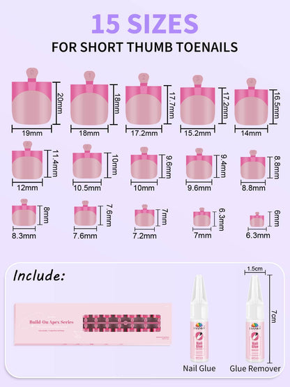 EBANKU 150 Pcs Colorful French Tip Press On Toenails with Glue