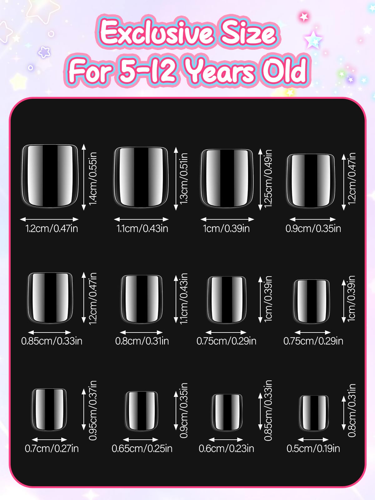 EBANKU 240PCS Mini Kids Square Clear Press On Nail Tips