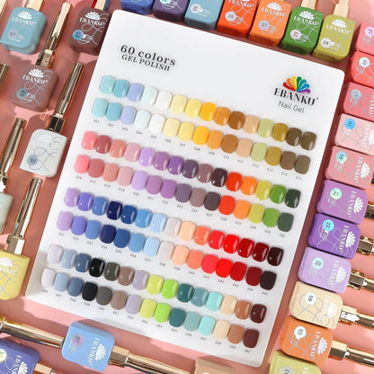 EBANKU 60 Colors Gel Nail Polish Set Same Color Bottle 15ML Kit