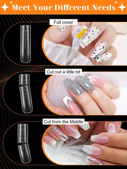 EBANKU 288PCS Dual Form Poly Gel Nail Kit French Nails Set