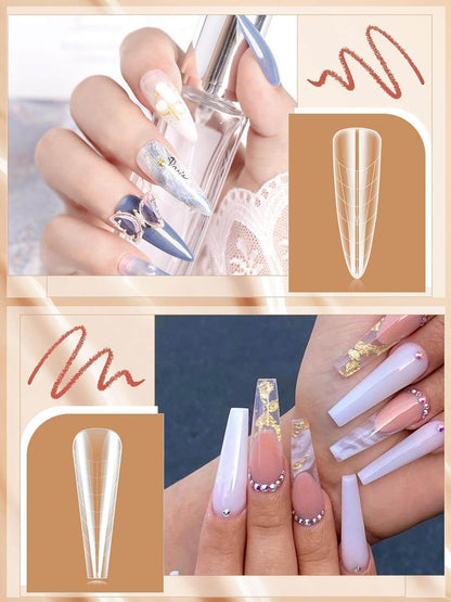 EBANKU 288PCS Poly Gel Dual Nail Forms 6 Styles French Nails
