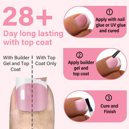 EBANKU 120PCS French Toe Nail Tips Set White Pink 15 Sizes