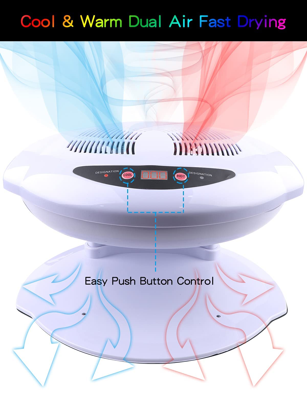 EBANKU 400W Nail Dryer Fan with Auto Sensor Hot & Cold Air