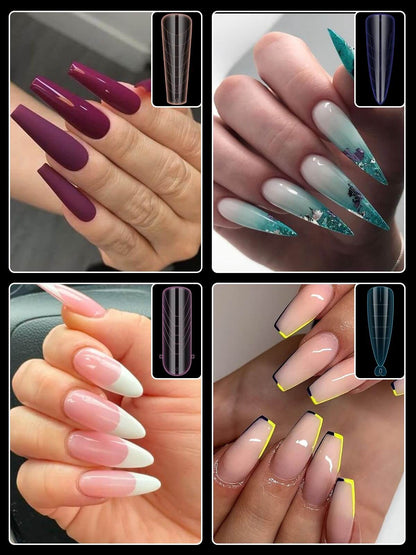 EBANKU 288PCS Dual Nail Forms Kit 12 Styles French Nail Extension