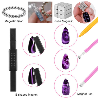 EBANKU 54PCS Cat Eye Gel Magnet Nail Art Tools Kit