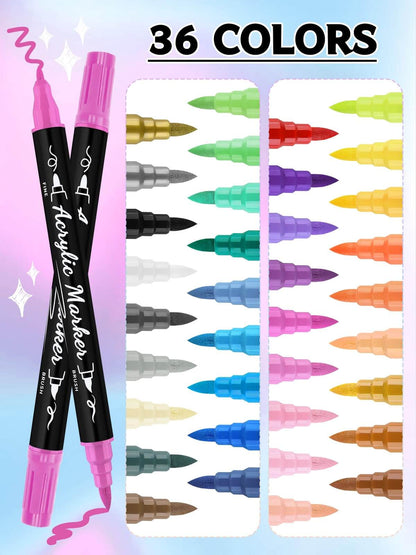 EBANKU 36 Colors Nail Art Pens Set Quick-Dry Nail Markers