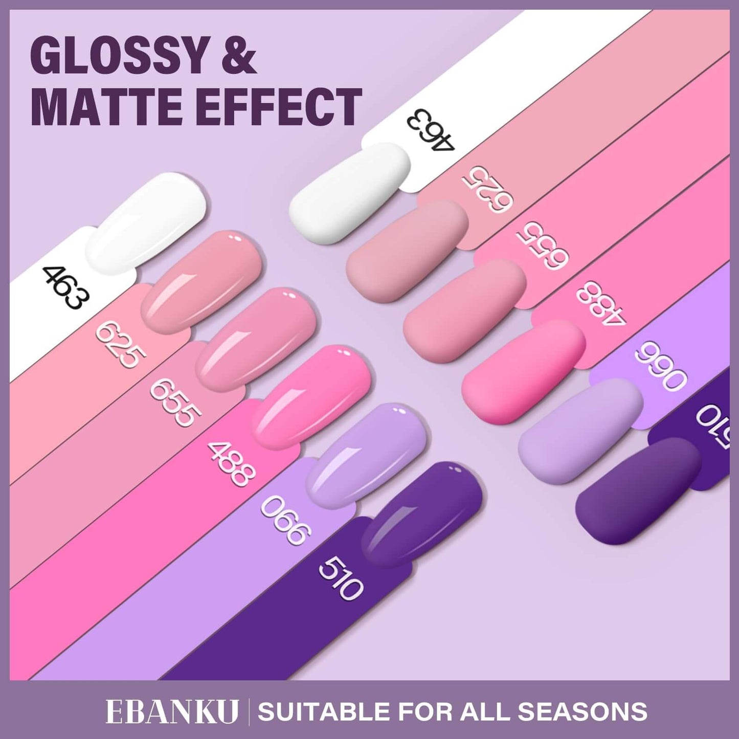 EBANKU 6Pcs Pink Gel Nail Polish Set 15ML Same Color Bottle Kit