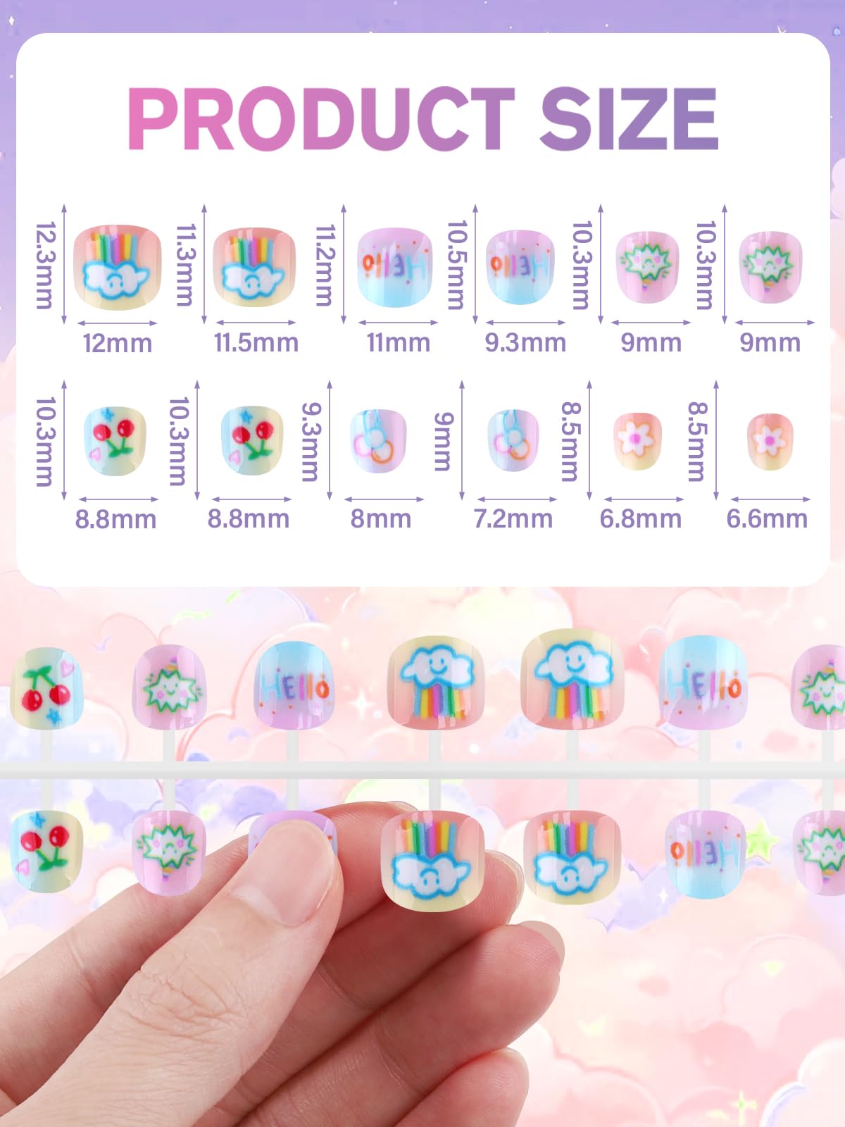 EBANKU 168PCS Christmas Kids Press On Nails Almond Nail Kit