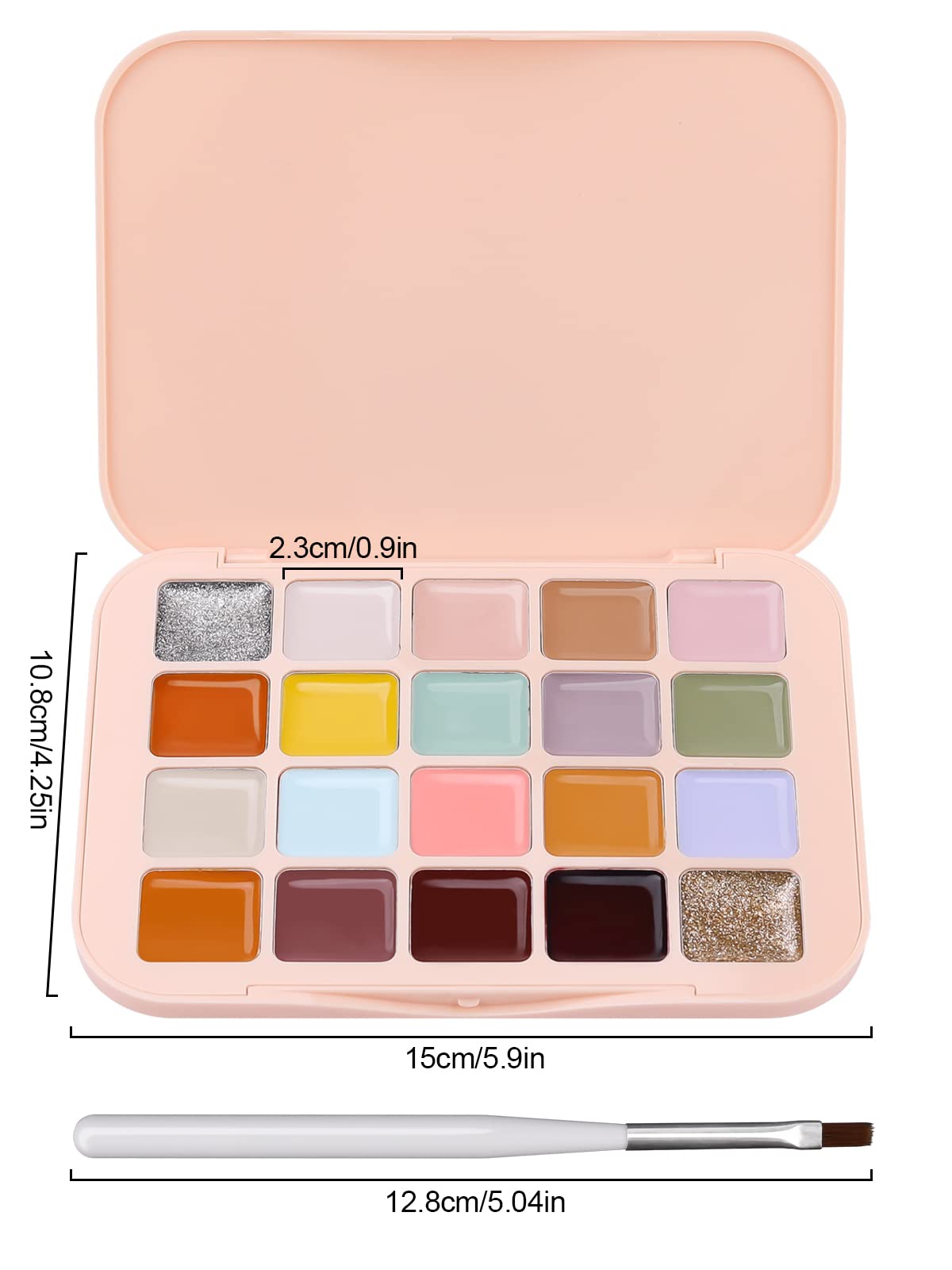 Kalolary 20 Color Nude Gel Nail Polish Palette with Brushes