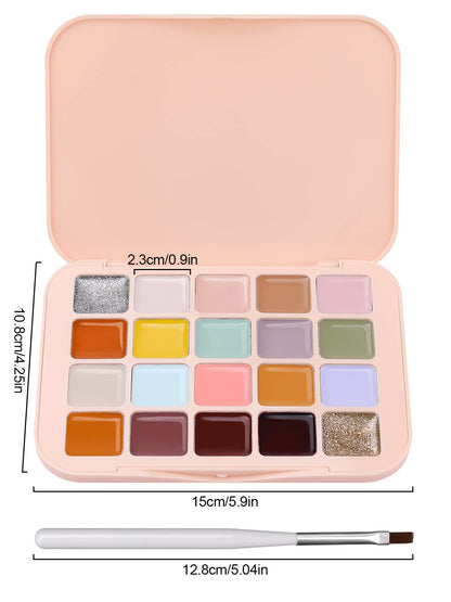 Kalolary 20 Color Nude Gel Nail Polish Palette with Brushes
