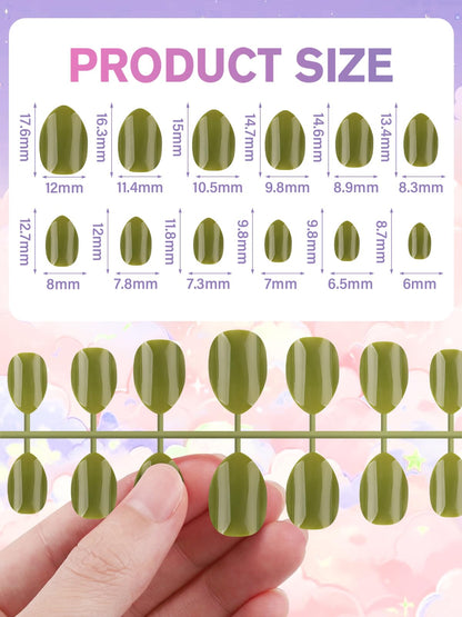 EBANKU 576 Pcs Kids Press On Nails Kit, 24 Pack Short Fake Nails