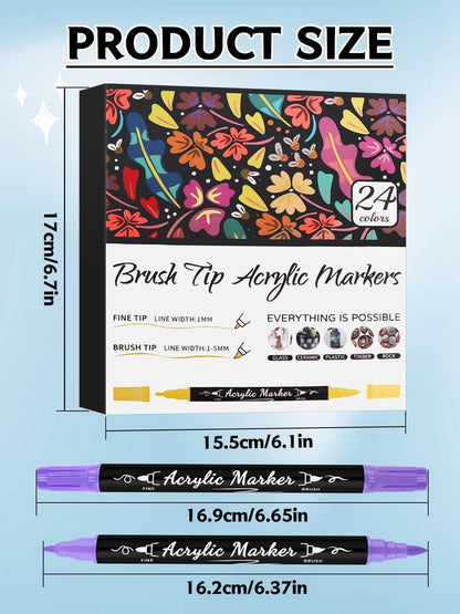 EBANKU 24 Pcs Nail Art Pens Set Quick-Dry Nail Markers