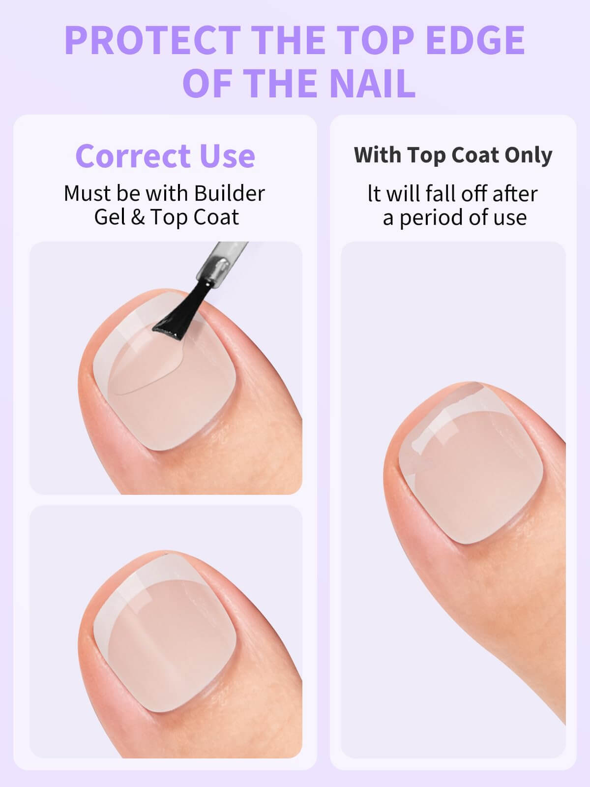 EBANKU Floral French Tip Press On Toenails 72PCS w/Glue