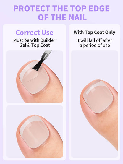 EBANKU Floral French Tip Press On Toenails 72PCS w/Glue