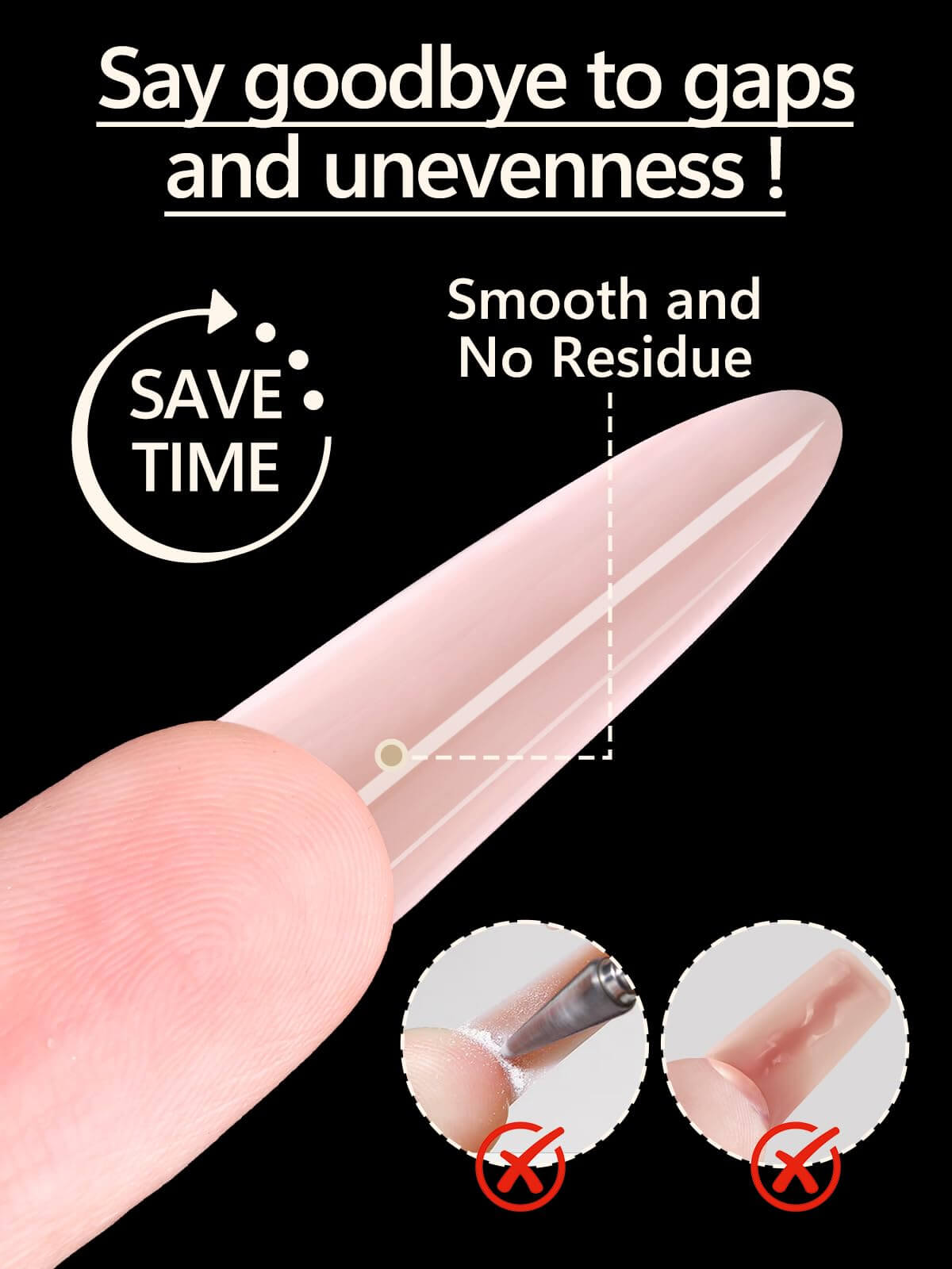 EBANKU 240PCS Sandwich Dual Nail Forms 15 Sizes Oval Nails