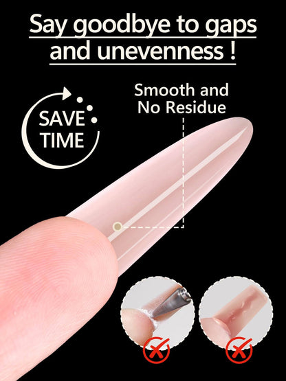 EBANKU 240PCS Sandwich Dual Nail Forms 15 Sizes Oval Nails