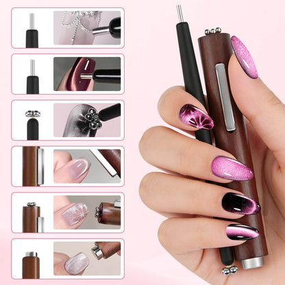 EBANKU 6PCS Cat Eye Nail Magnet Tool Set for DIY Gel Nails