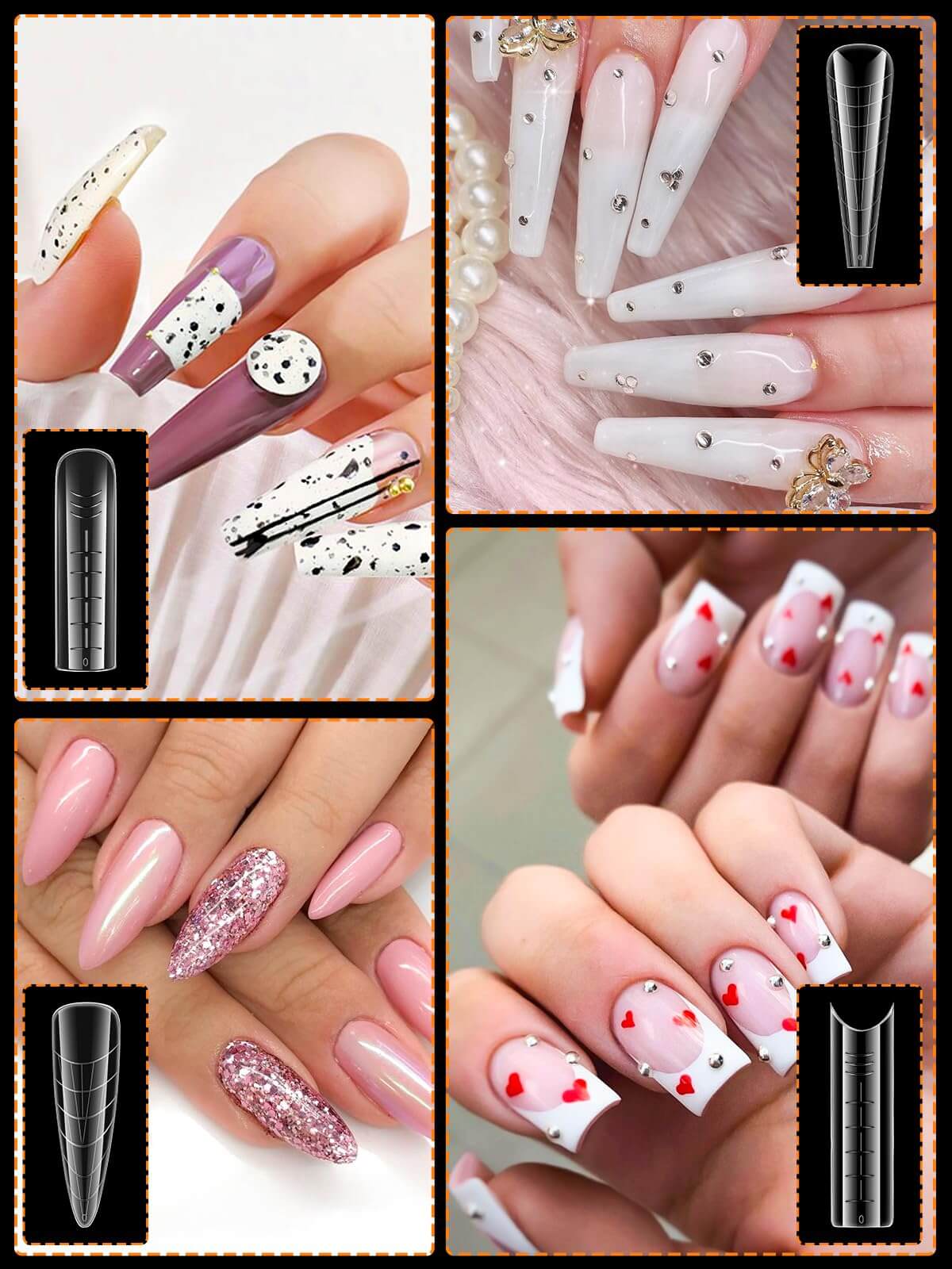 EBANKU 288PCS Dual Form Poly Gel Nail Kit French Nails Set