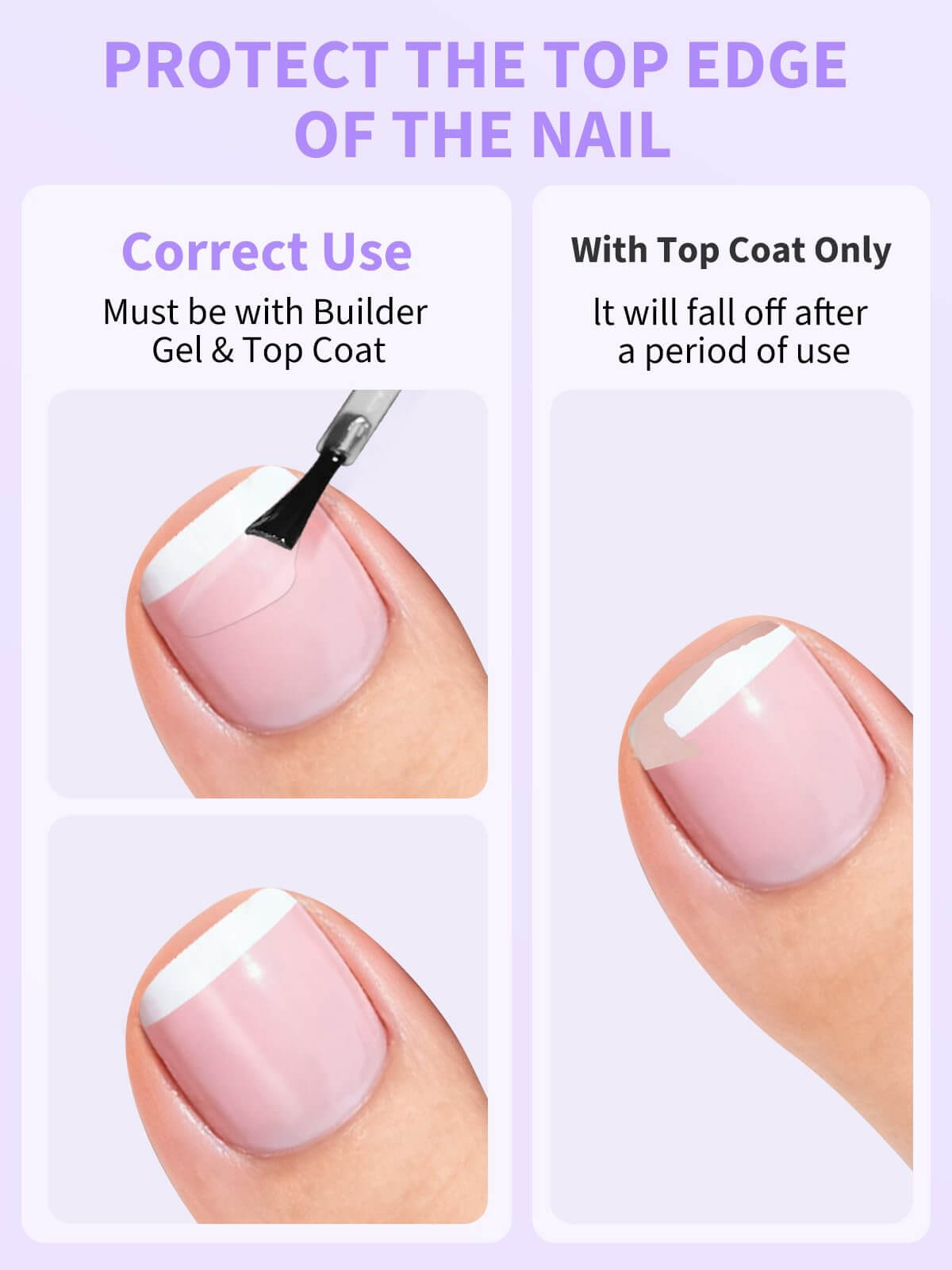EBANKU Press On Toenails 72PCS French Tip Set with Nail Glue