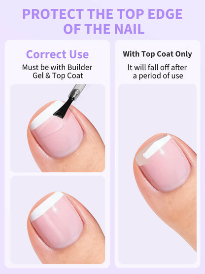 EBANKU Press On Toenails 72PCS French Tip Set with Nail Glue