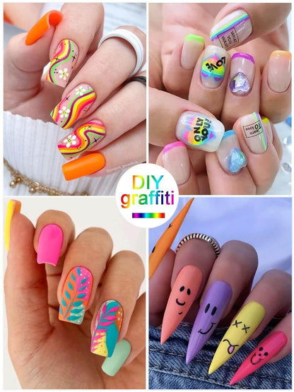 EBANKU 3D Nail Art Pens, 12-Color DIY Manicure Set