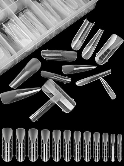 EBANKU 96PCS Dual Nail Forms Kit, Clear Poly Gel Nail Extension Tips